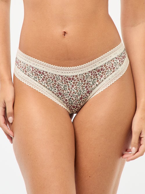 Set van 3 strings van bedrukte microvezel - Kiabi