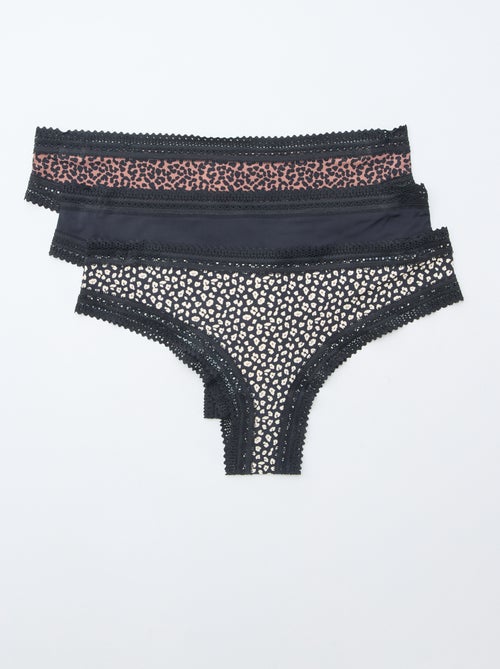 Set van 3 strings van microvezel met print - Kiabi