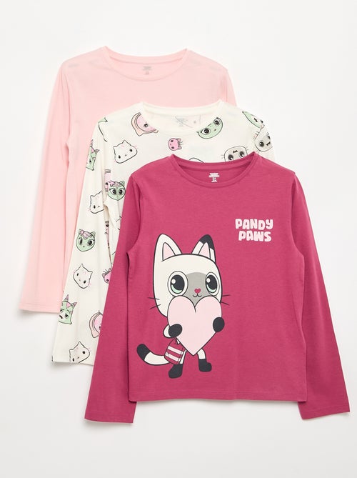 Set van 3 T-shirts 'Gabby en het Magische Huis' met lange mouwen - Kiabi