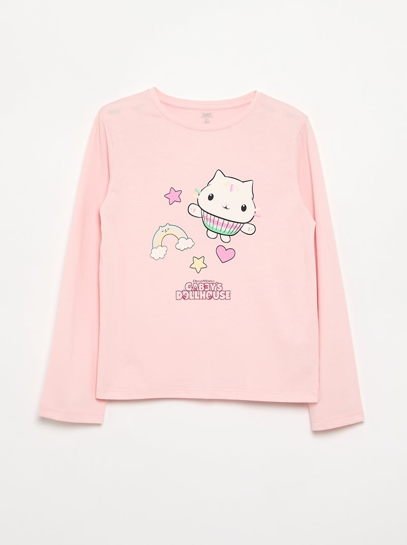 Set van 3 T-shirts 'Gabby en het Magische Huis' met lange mouwen Rose - Kiabi