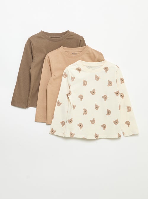 Set van 3 T-shirts met lange mouwen - Kiabi