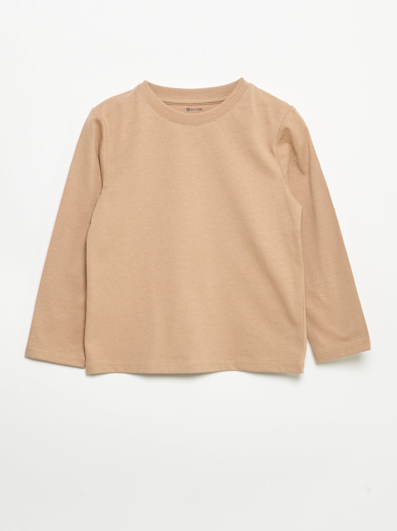 Set van 3 T-shirts met lange mouwen Biege - Kiabi