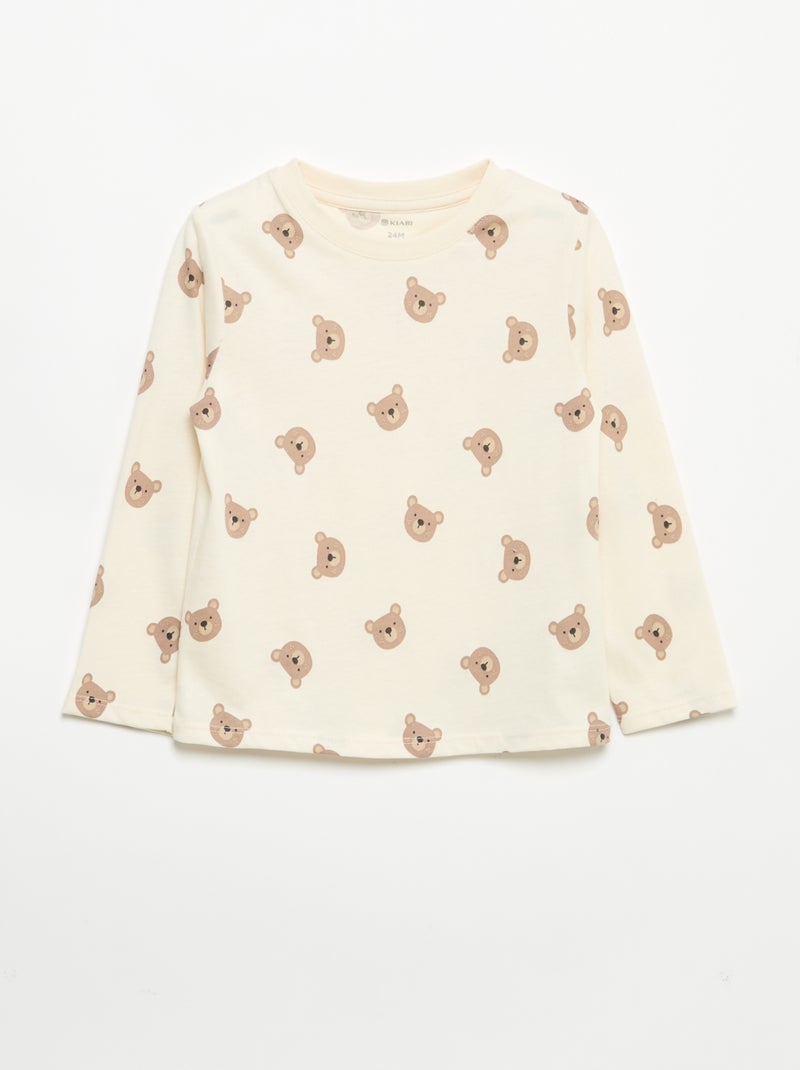 Set van 3 T-shirts met lange mouwen Biege - Kiabi