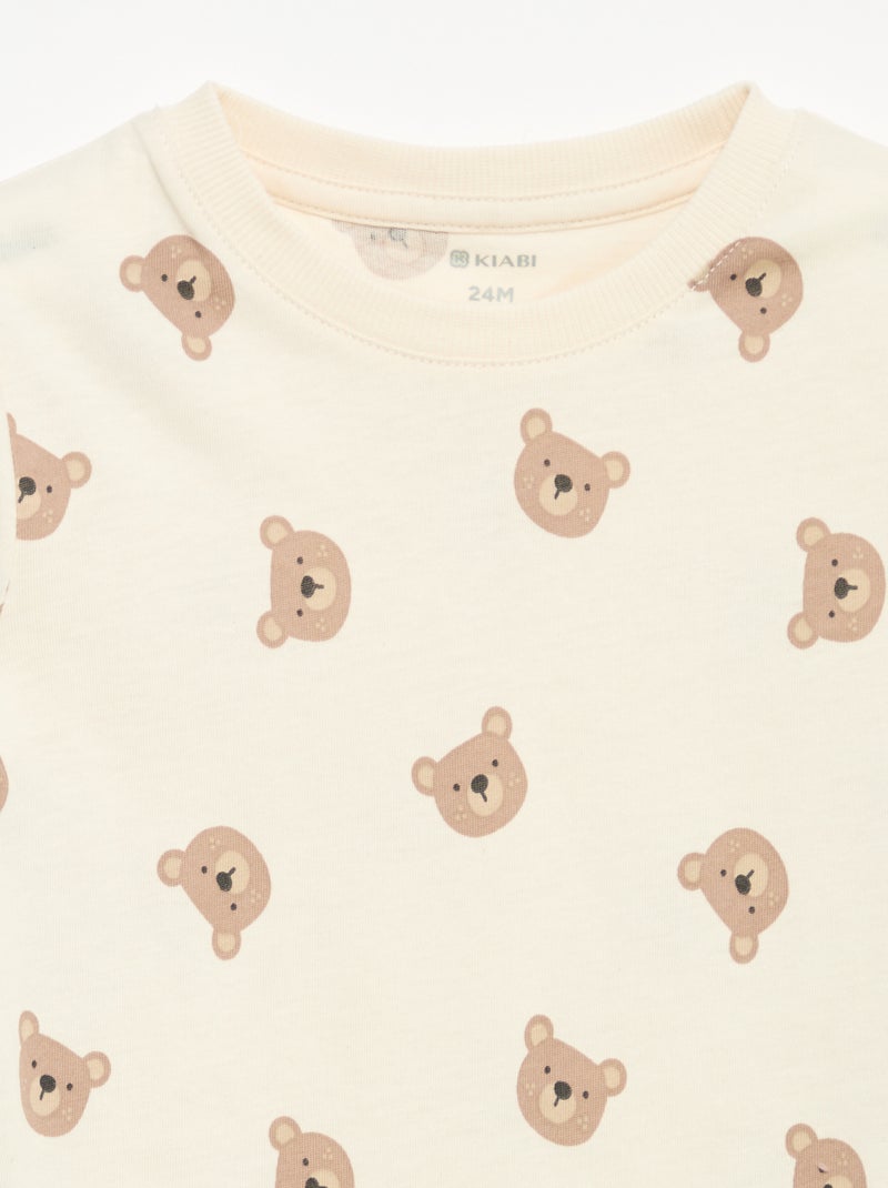 Set van 3 T-shirts met lange mouwen Biege - Kiabi