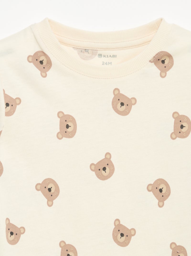 Set van 3 T-shirts met lange mouwen Biege - Kiabi