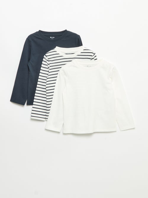 Set van 3 T-shirts met lange mouwen - Kiabi