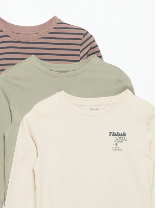 Set van 3 T-shirts met lange mouwen - Kiabi