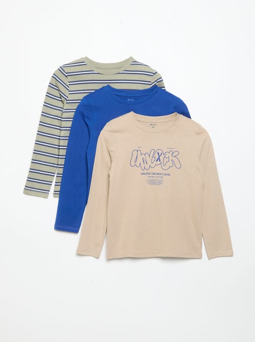 Set van 3 T-shirts met lange mouwen - Kiabi