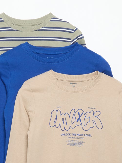 Set van 3 T-shirts met lange mouwen - Kiabi