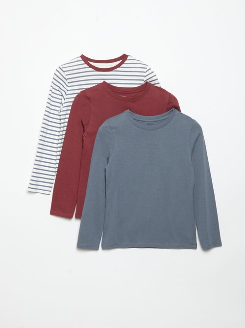Set van 3 T-shirts met lange mouwen - Kiabi