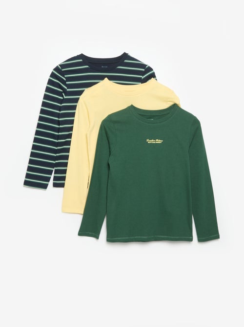 Set van 3 T-shirts met lange mouwen - Kiabi