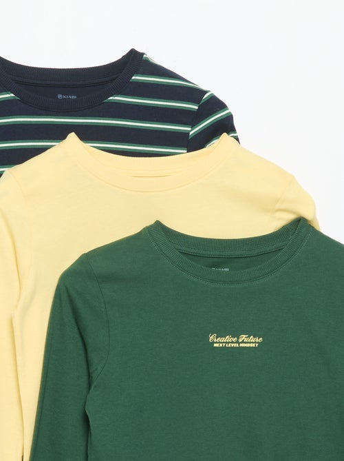Set van 3 T-shirts met lange mouwen - Kiabi