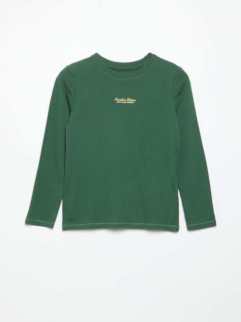 Set van 3 T-shirts met lange mouwen Groen - Kiabi