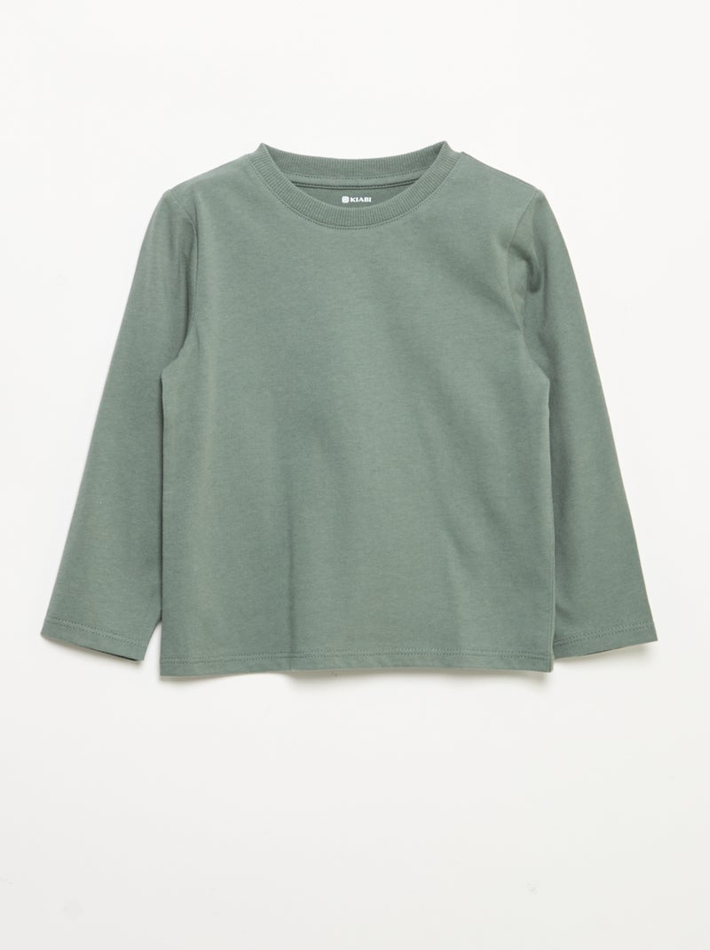 Set van 3 T-shirts met lange mouwen Kaki - Kiabi