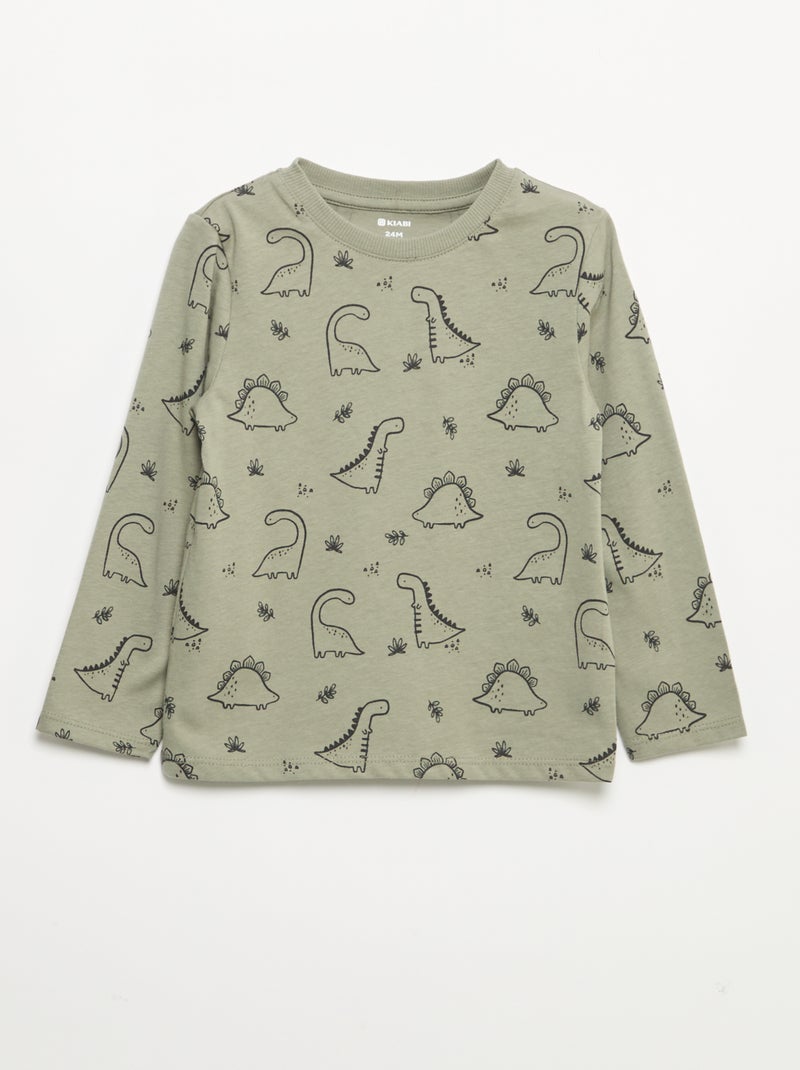 Set van 3 T-shirts met lange mouwen Kaki - Kiabi