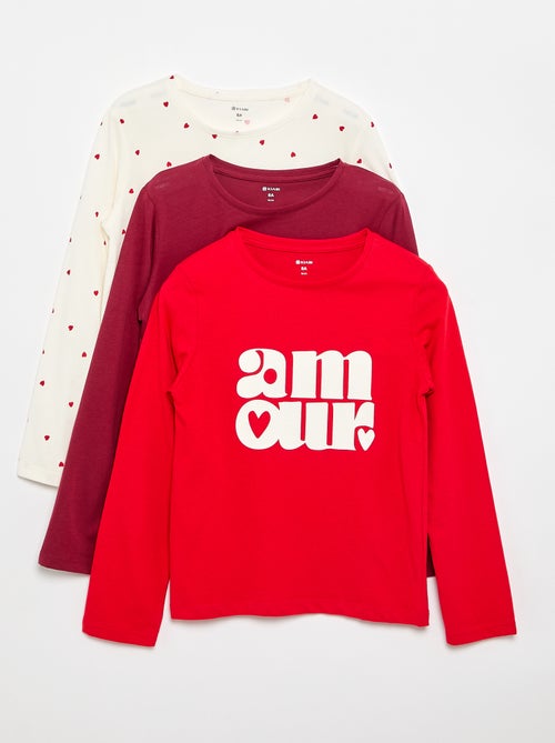 Set van 3 T-shirts met lange mouwen - Kiabi Set van 3 T-shirts met lange mouwen - Kiabi