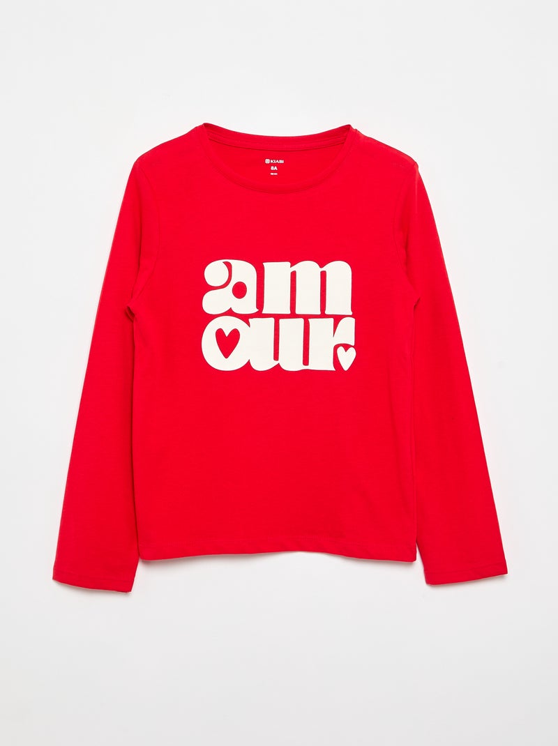 Set van 3 T-shirts met lange mouwen Rood - Kiabi