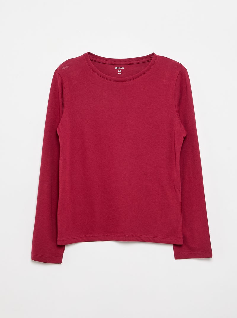 Set van 3 T-shirts met lange mouwen Rood - Kiabi