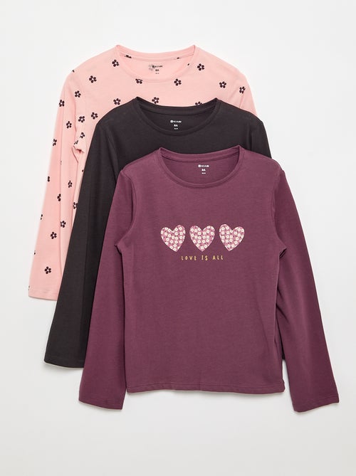 Set van 3 T-shirts met lange mouwen - Kiabi Set van 3 T-shirts met lange mouwen - Kiabi