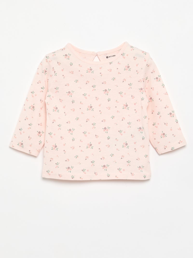 Set van 3 T-shirts met lange mouwen Rose - Kiabi