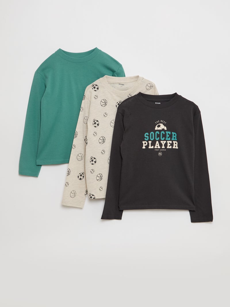 Set van 3 T-shirts met print Blauw - Kiabi