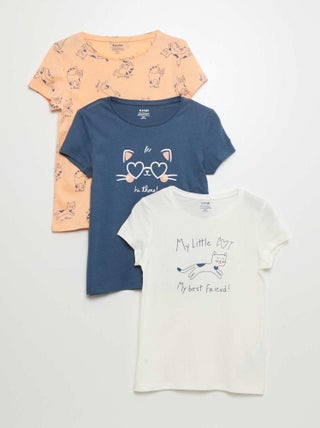 Set van 3 T-shirts met print