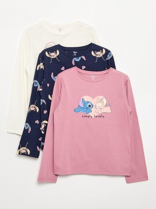 Set van 3 T-shirts 'Stitch' & 'Angel' - Kiabi
