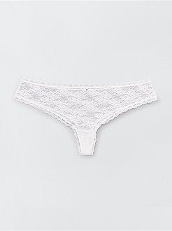 Set van 3 tanga's met kant - Kiabi