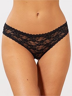 Set van 3 tanga's met kant - Kiabi