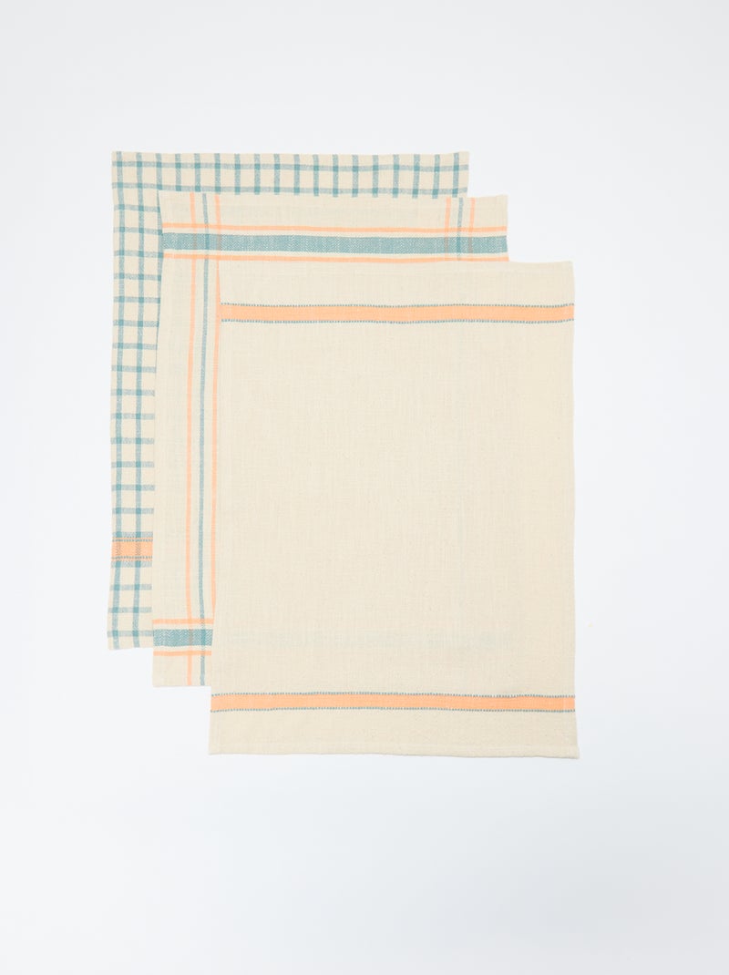 Set van 3 theedoeken 50 x 70 cm - Kiabi Home Blauw - Kiabi