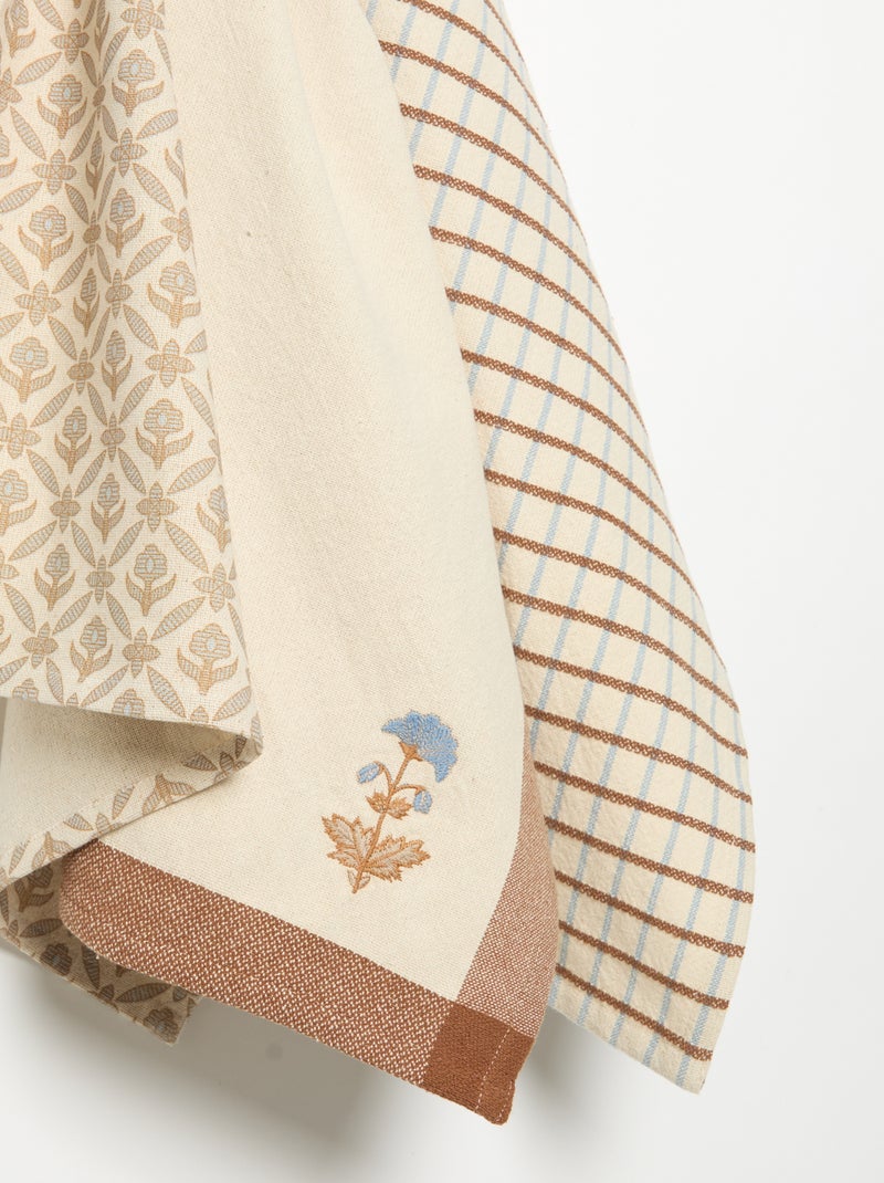 Set van 3 theedoeken Blauw - Kiabi
