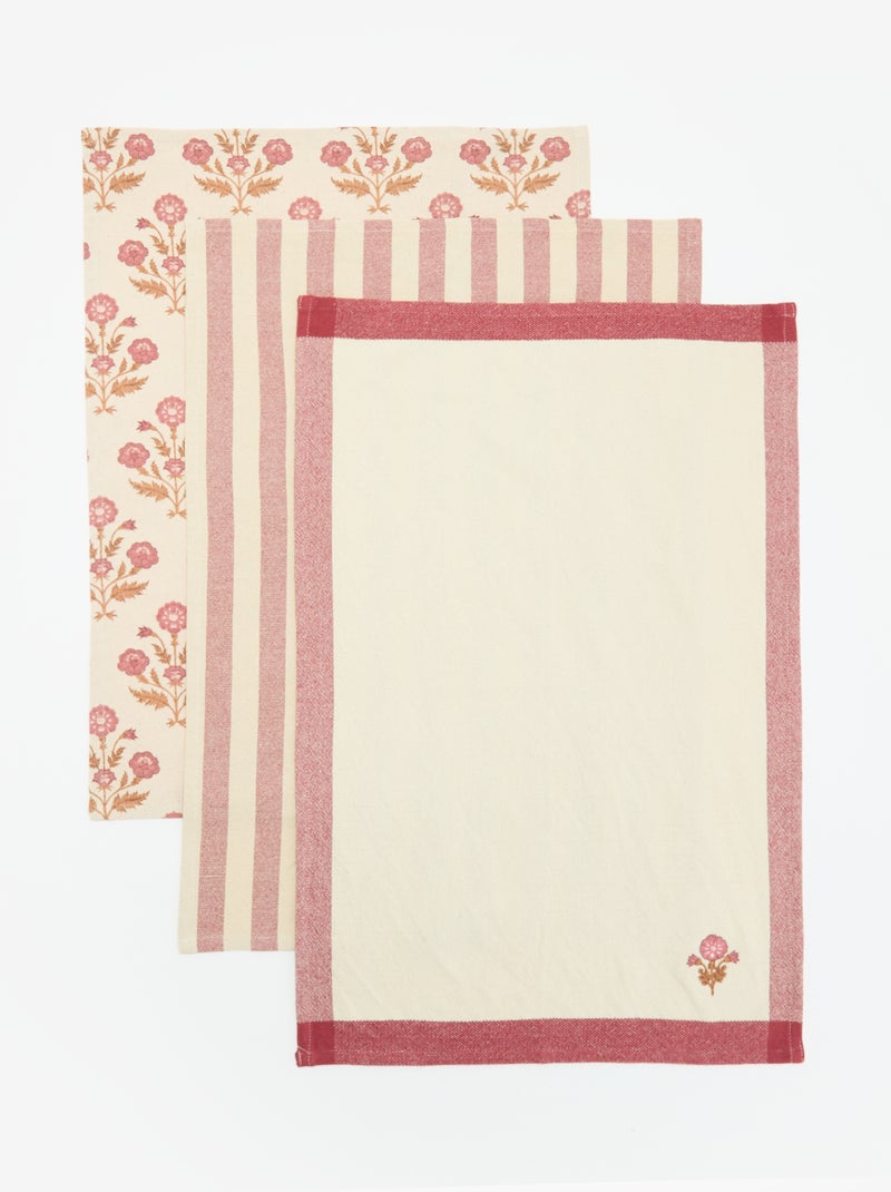 Set van 3 theedoeken Rose - Kiabi