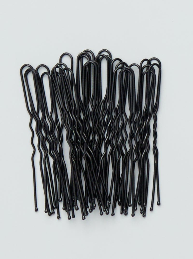 Set van 30 haarspeldjes zwart - Kiabi
