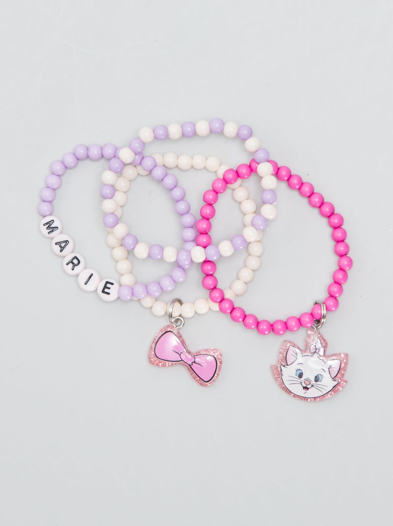 Set van 4 armbanden met kralen 'Disney' 'Marie' ROSE - Kiabi