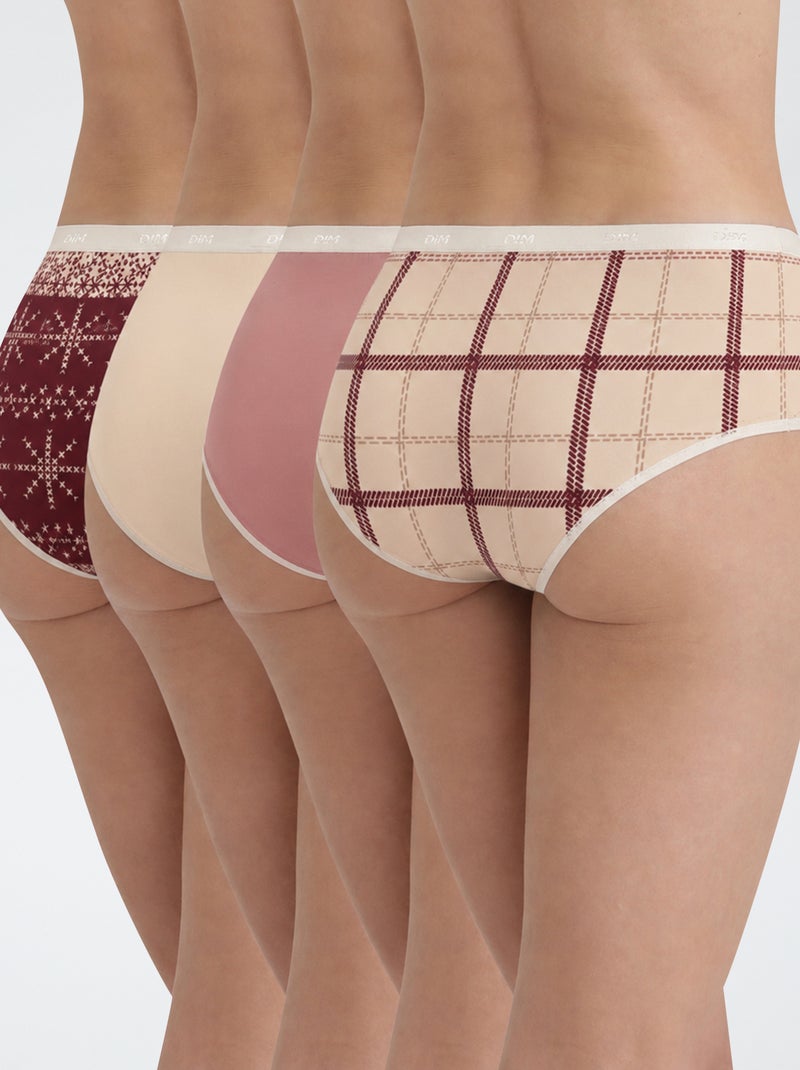 Set van 4 'Dim' slipjes Rose - Kiabi