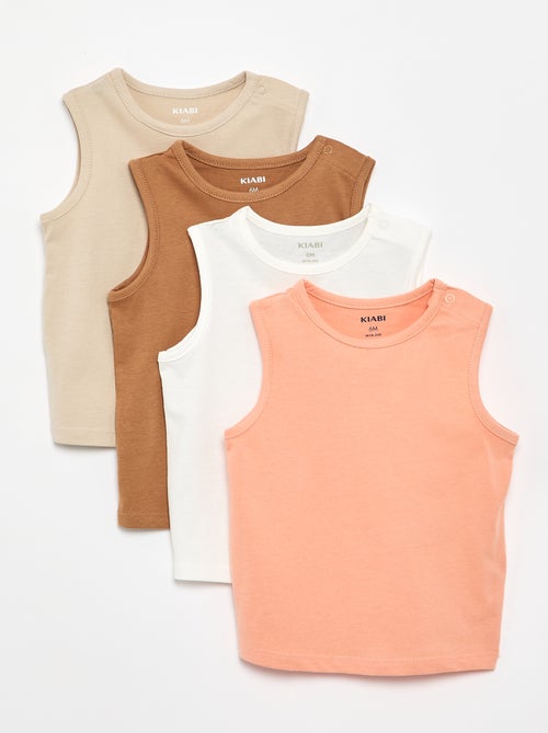 Set van 4 effen hemdjes - Kiabi