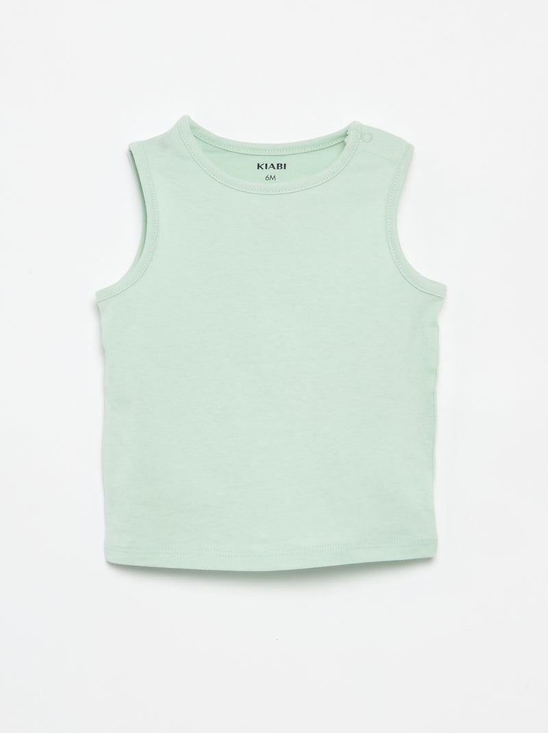 Set van 4 effen hemdjes Wit - Kiabi