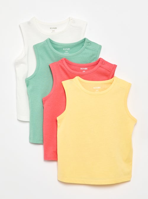 Set van 4 effen hemdjes - Kiabi