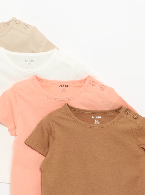 Set van 4 effen T-shirts - Kiabi Set van 4 effen T-shirts - Kiabi