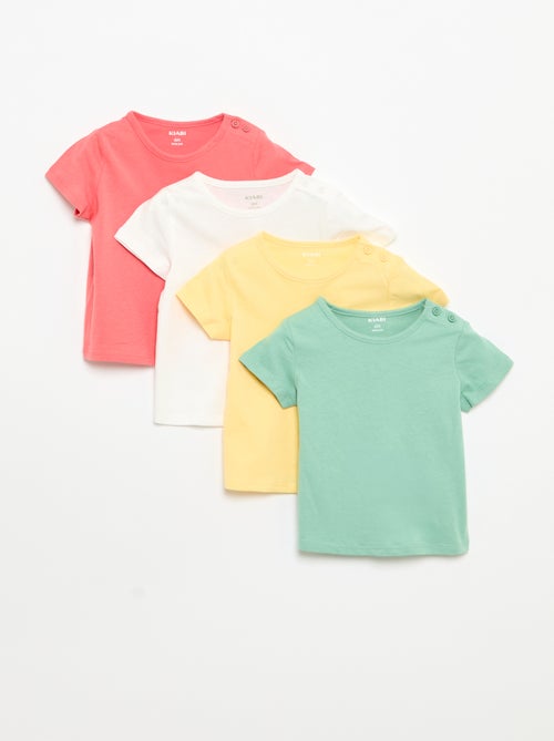 Set van 4 effen T-shirts - Kiabi