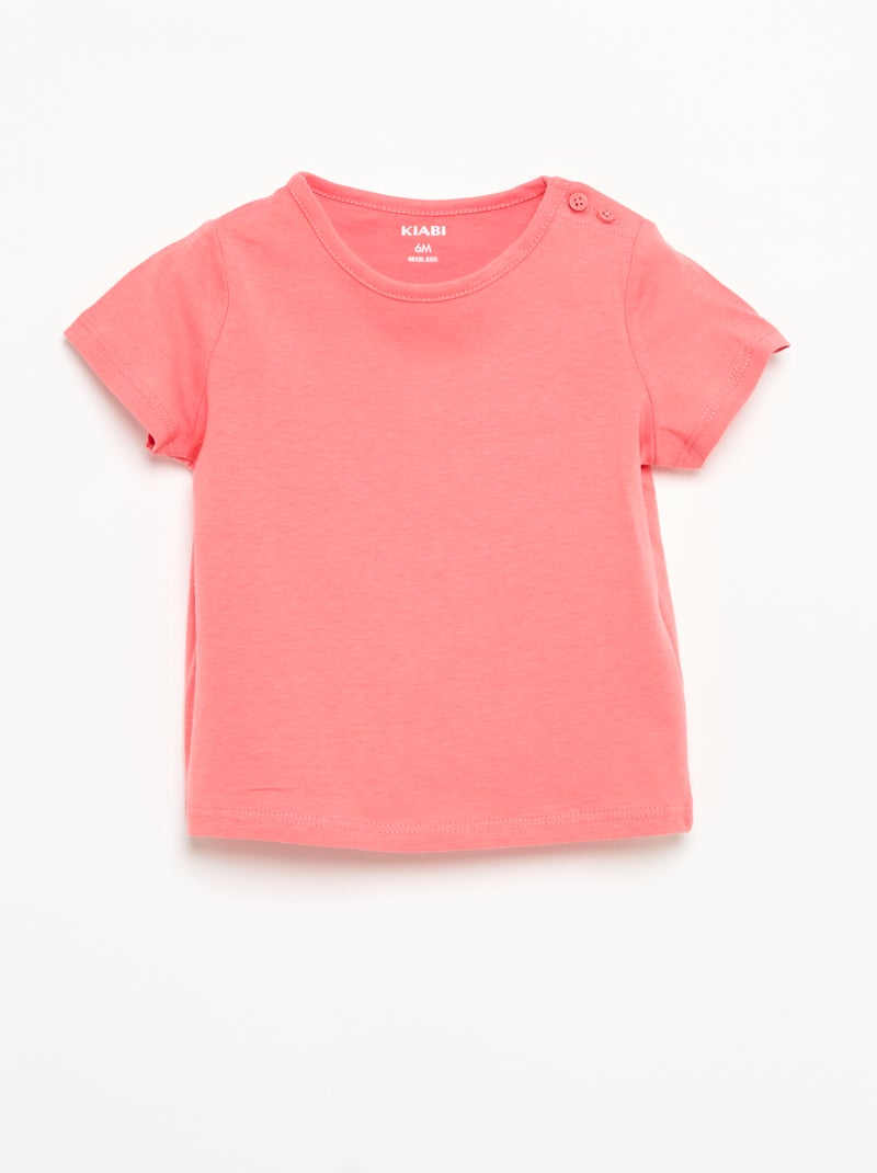 Set van 4 effen T-shirts Wit - Kiabi