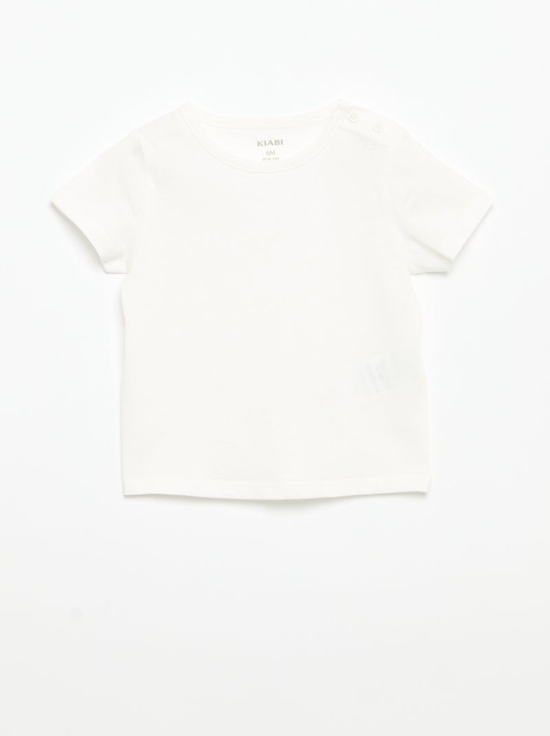 Set van 4 effen T-shirts Wit - Kiabi