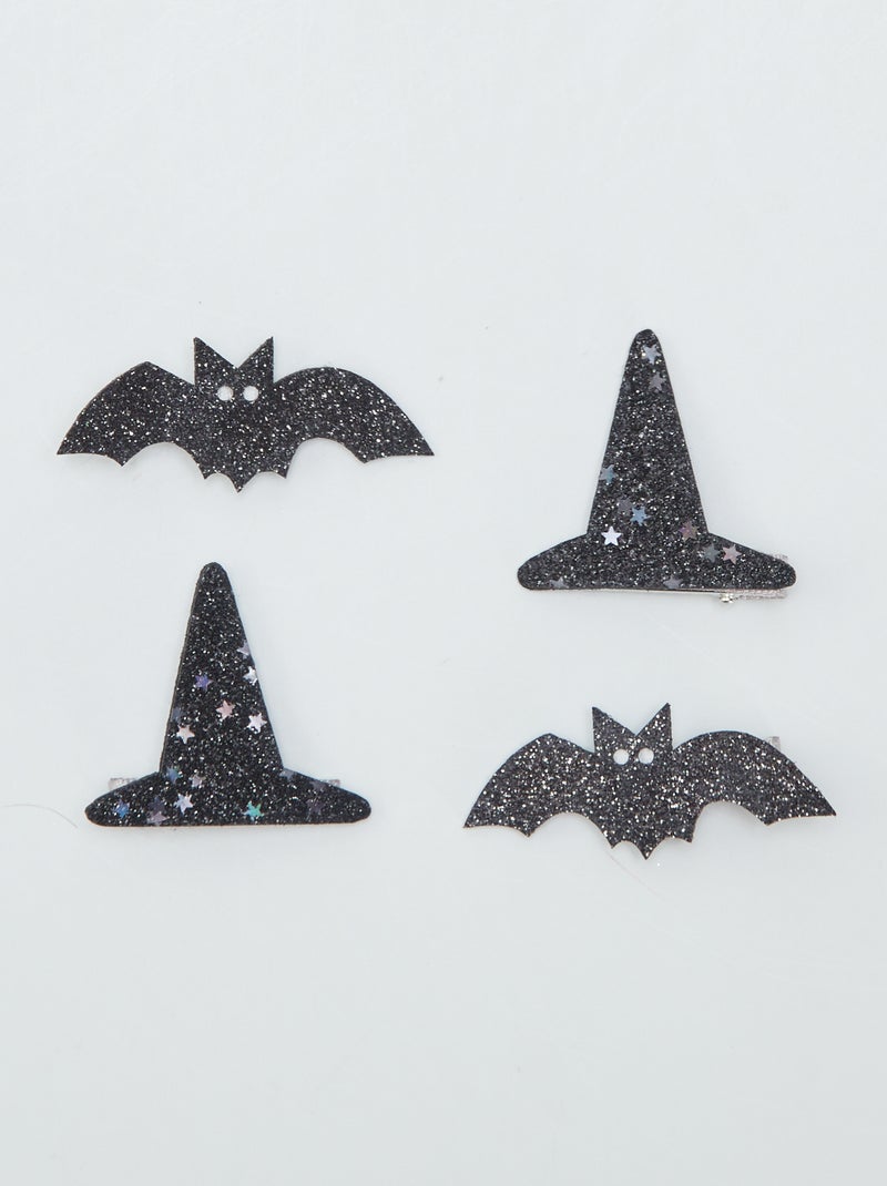 Set van 4 haarklemmen - Halloween ZWART - Kiabi