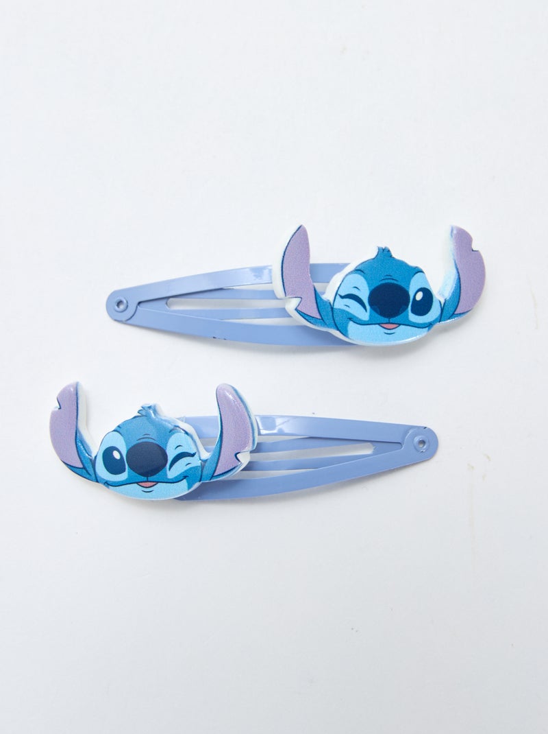 Set van 4 haarspelden + 2 elastiekjes 'Stitch' Blauw - Kiabi