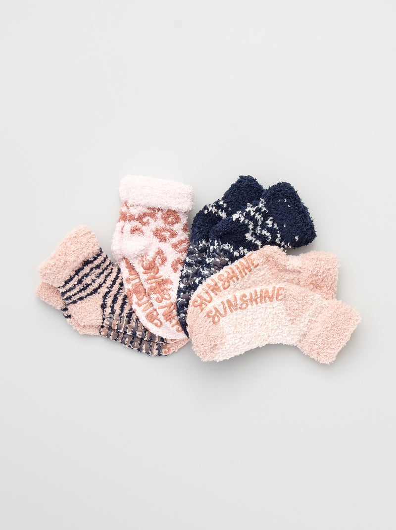 Set van 4 paar sokken van bouclé ROSE - Kiabi