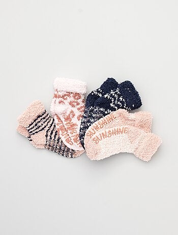 Set van 4 paar sokken van bouclé - Kiabi