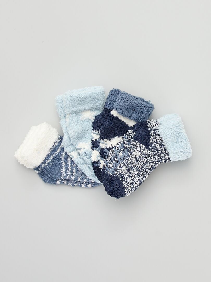 Set van 4 paar zachte sokken blauw - Kiabi