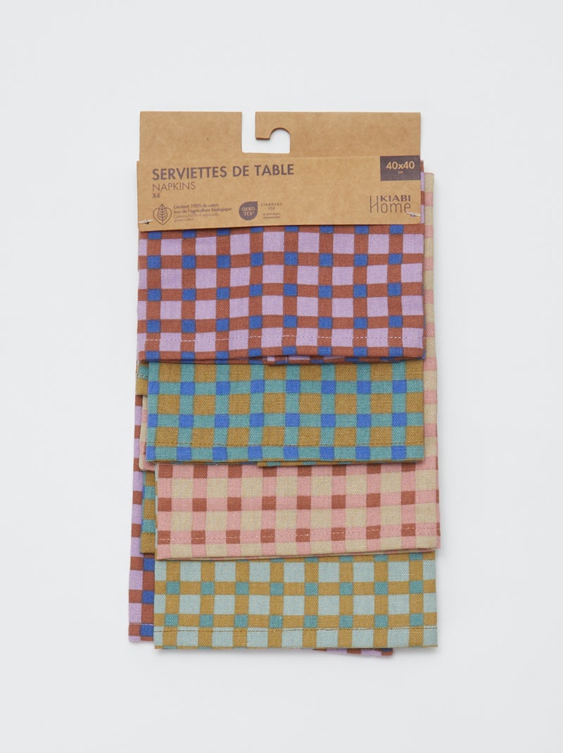Set van 4 servetten 40 x 40 cm - Kiabi Home BIEGE - Kiabi