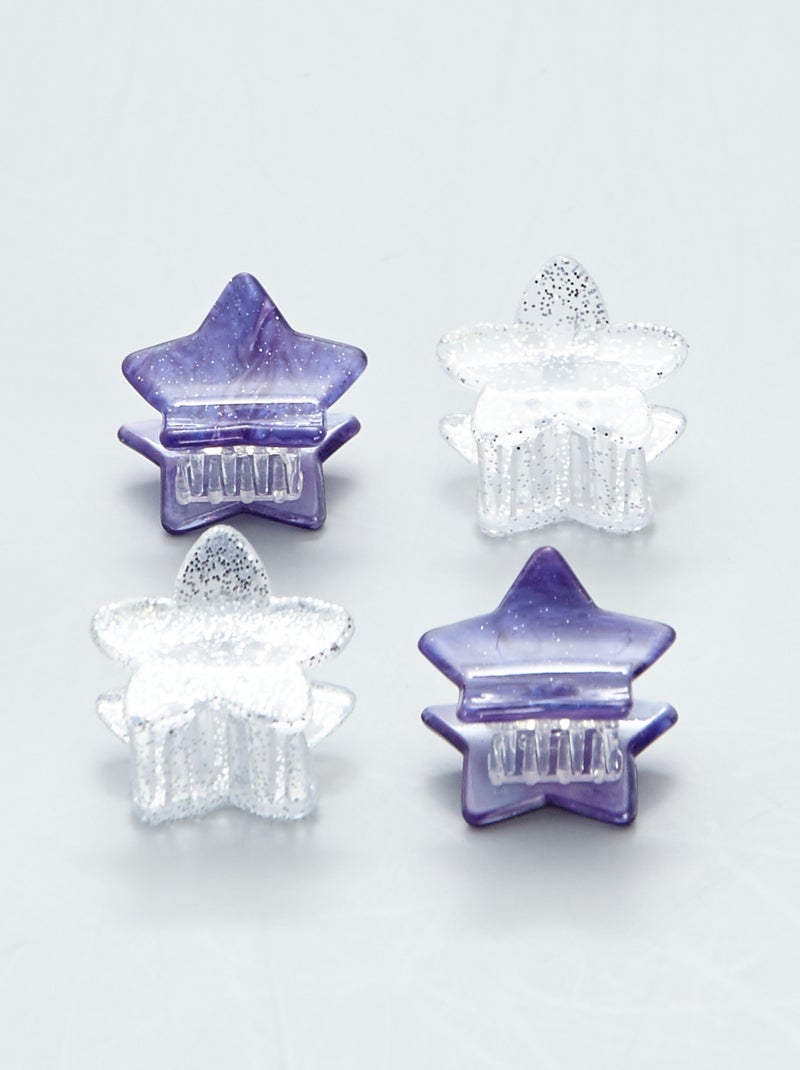 Set van 4 stervormige haarklemmetjes meerkleurig - Kiabi