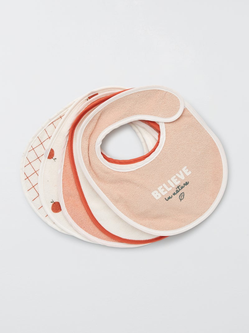 Set van 5 badstof slabbetjes BIEGE - Kiabi